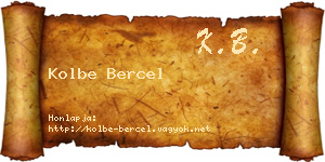 Kolbe Bercel névjegykártya